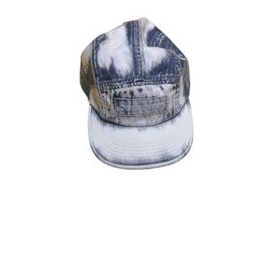 Supreme Bleached Chino Camp Cap in Navy and White